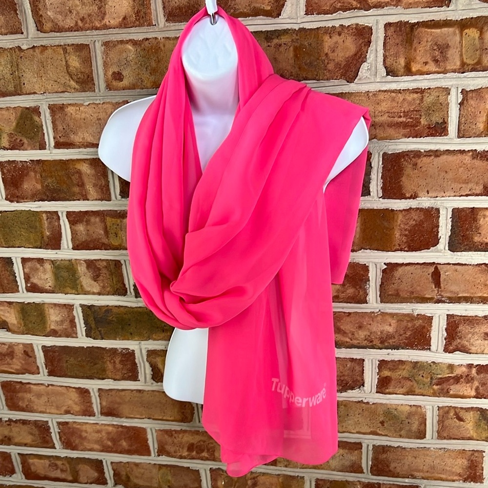 Tupperware Pink Scarf swim sarong Luxurious Wrap Accessory